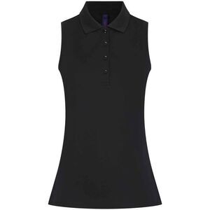 Henbury Womens/Ladies Polo Shirt / Black